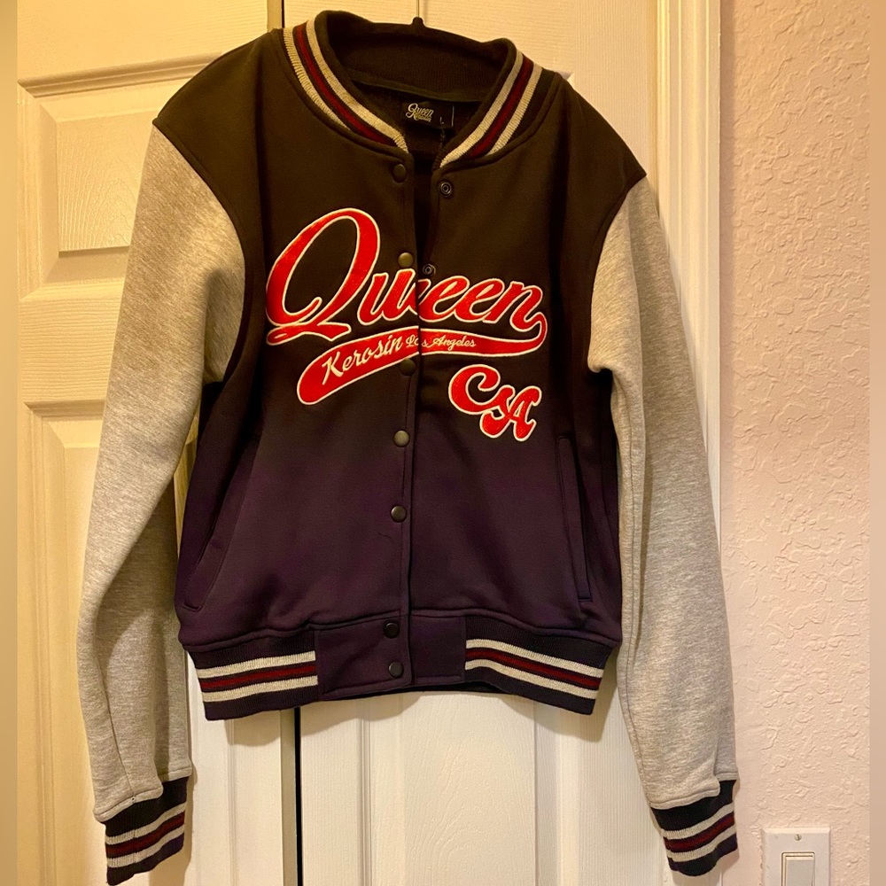 Queen Kerosin Los Angeles retro “Grease” look 1950’s bomber jacket , cotton ,NWT